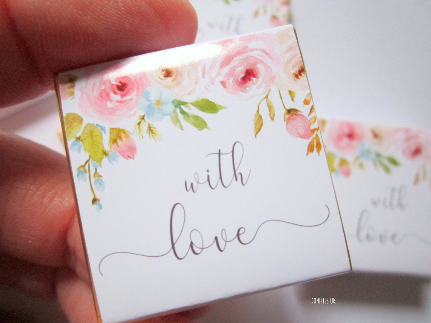 Floral Love Chocolate Favours – Personalised (Pack of 25)