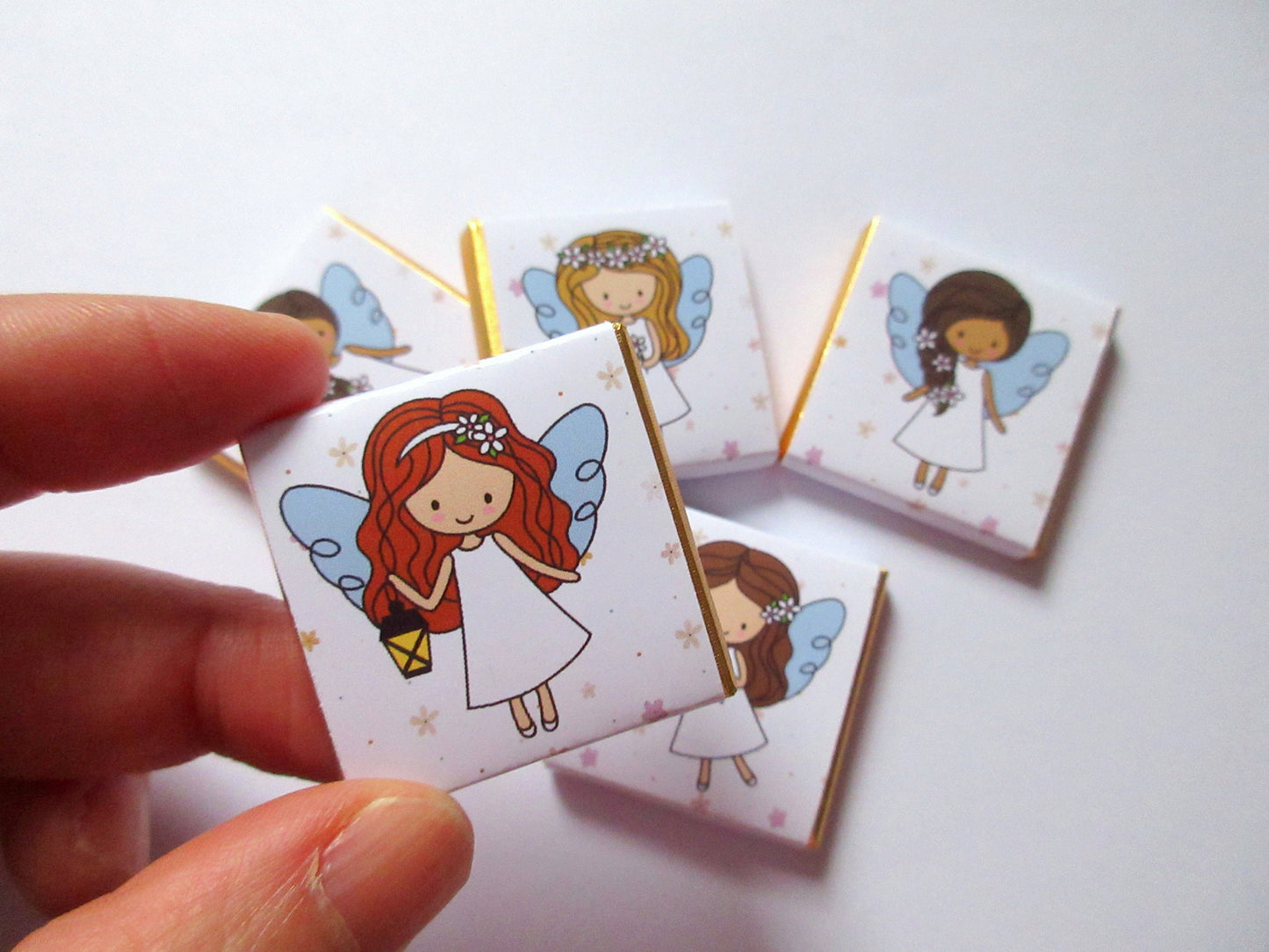 Angel First Communion Chocolate Favours – Personalised Girls’ Treats (Pack of 25)