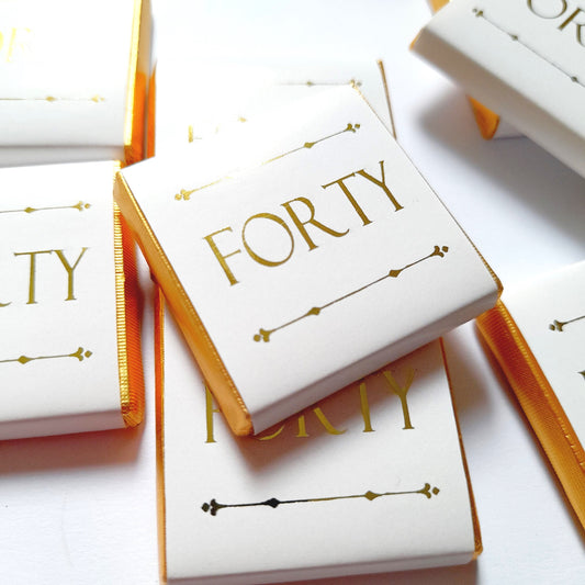 Personalised Golden Birthday Chocolate Favours – Milestone Celebration (Pack of 25)