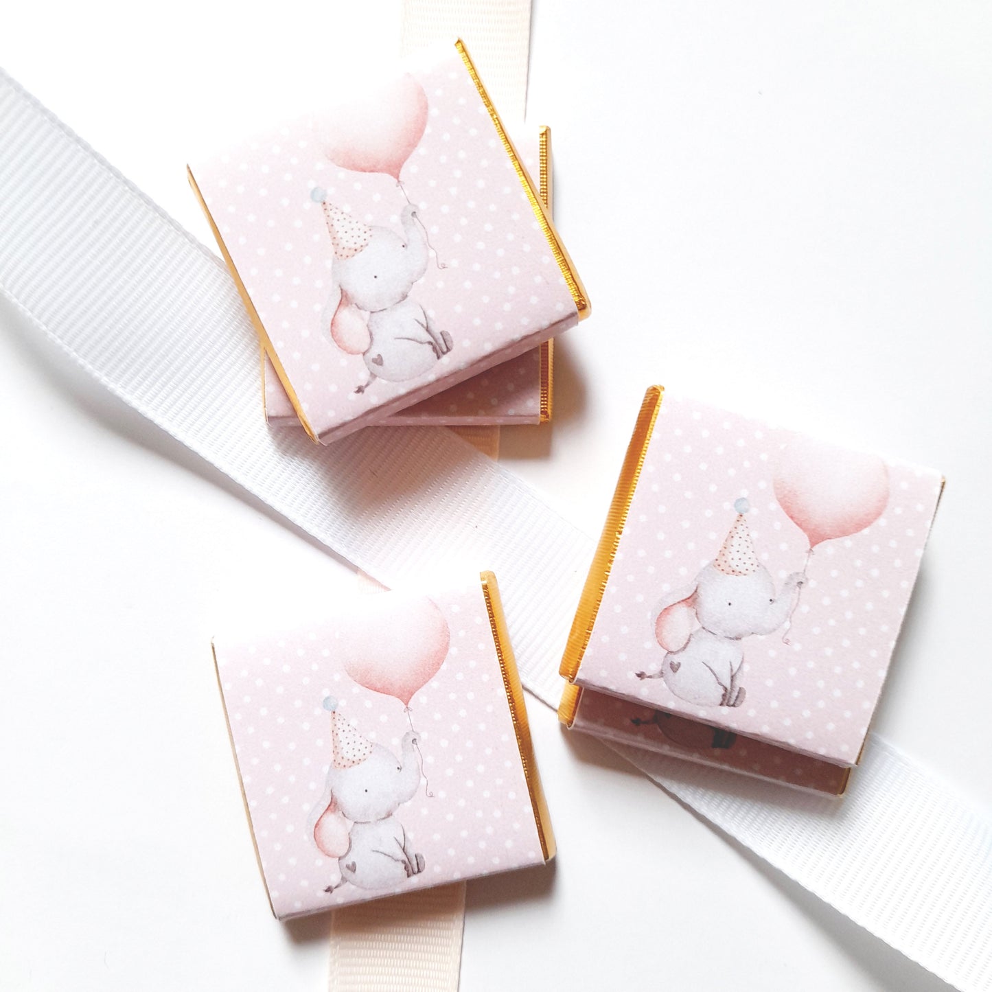 Personalised Baby Elephant Chocolate Favours – Pack of 25