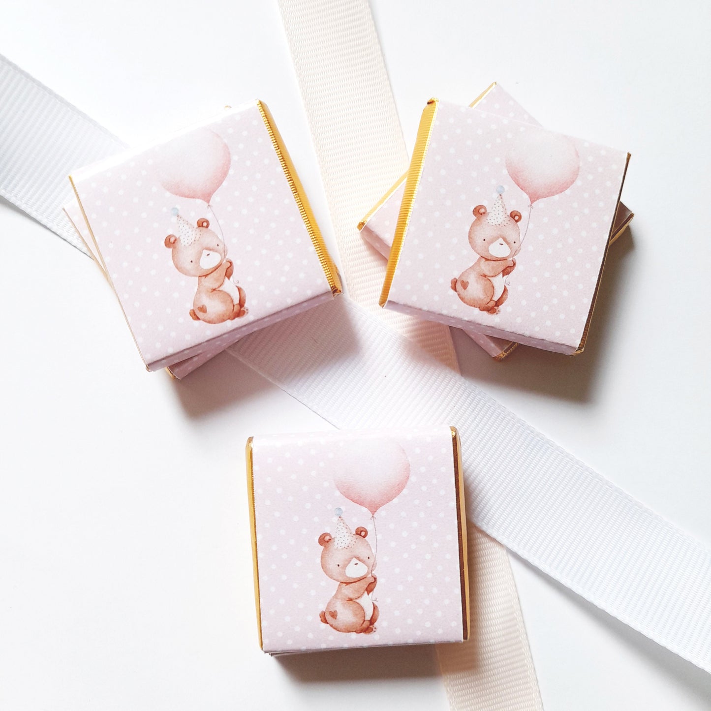 Personalised 1st Birthday Baby Bear Chocolate Favours ( Pack of 25)