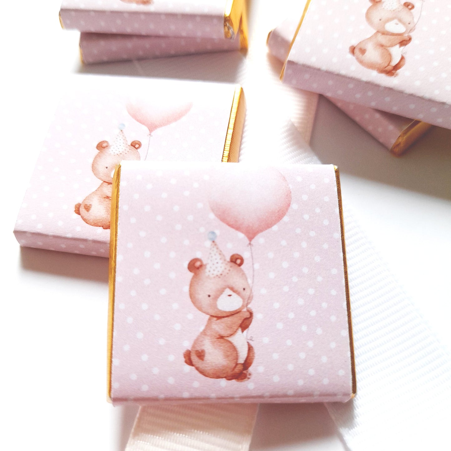 Personalised 1st Birthday Baby Bear Chocolate Favours ( Pack of 25)