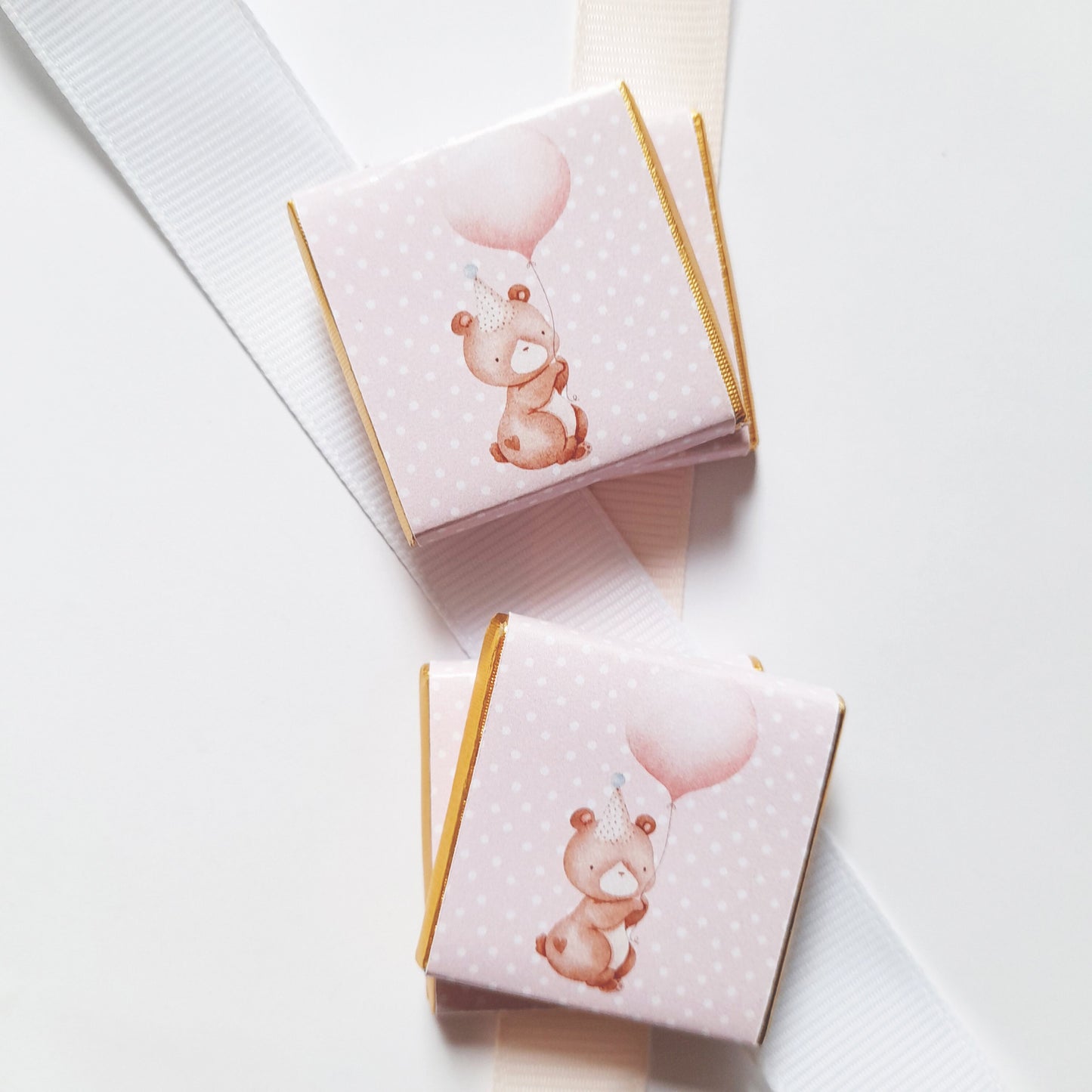Personalised 1st Birthday Baby Bear Chocolate Favours ( Pack of 25)