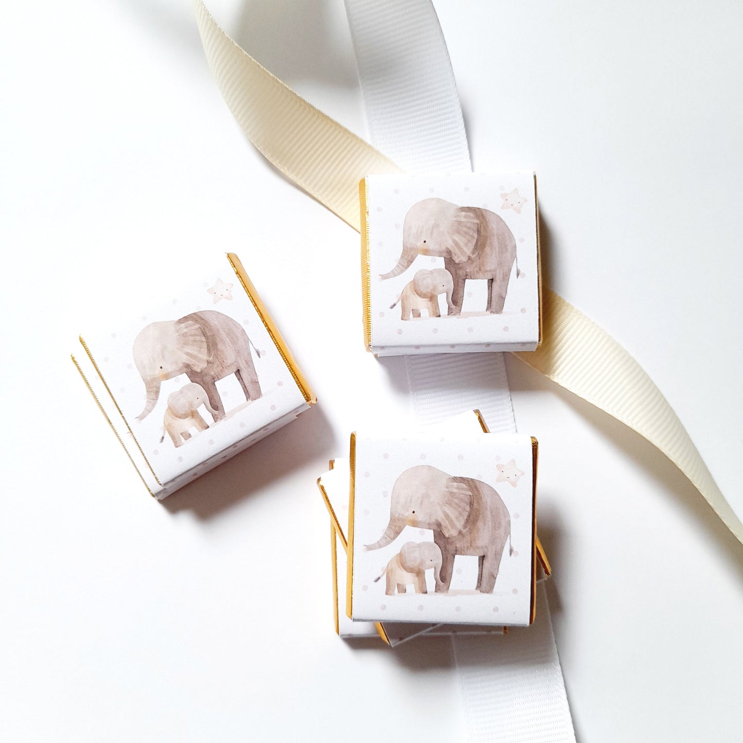 Mama Elephant Baby Shower Favours – Personalised Chocolates (Pack of 25)