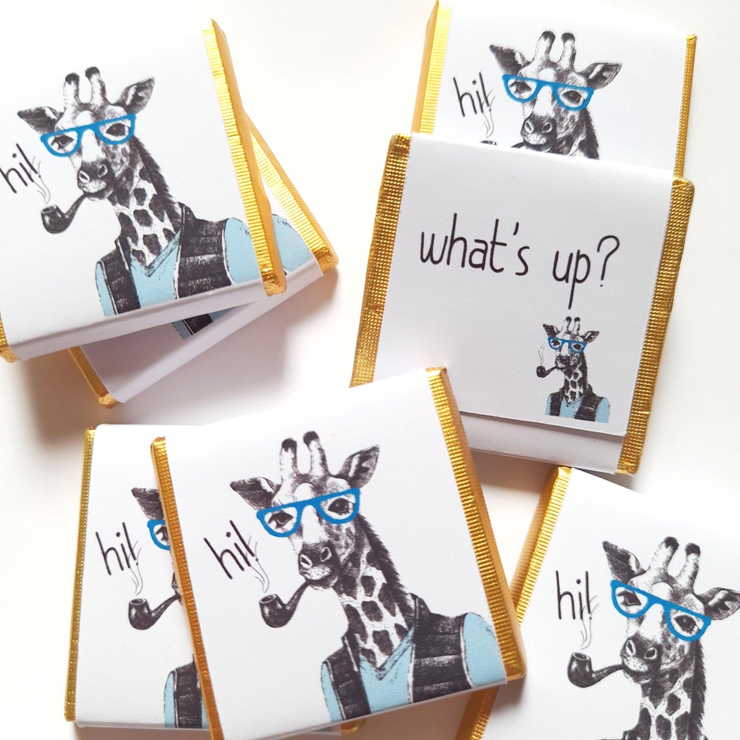 Personalised Urban Giraffe Chocolate Favours – Pack of 25