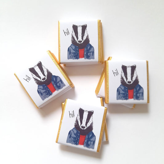 Chic Badger Birthday Chocolate Favours (Pack of 25)