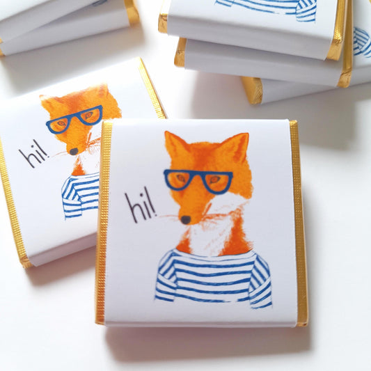 Reader Fox Chocolate Favours – Personalised (Pack of 25)