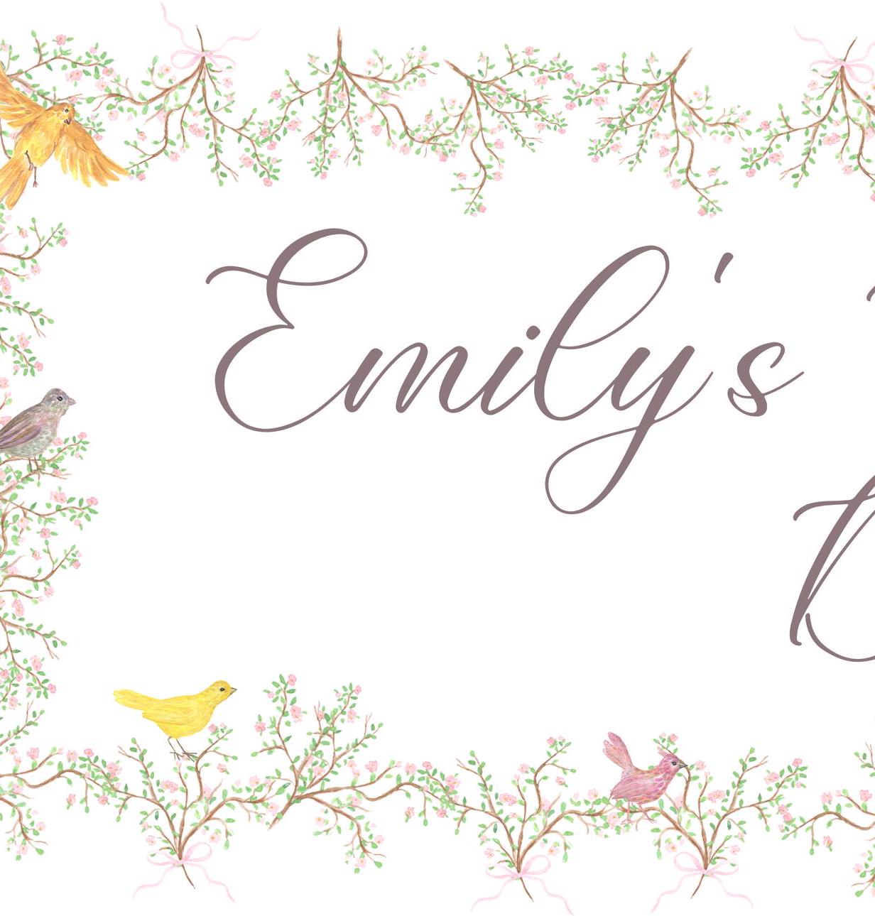 Custom Christening Banner for Girls – Little Birds Design