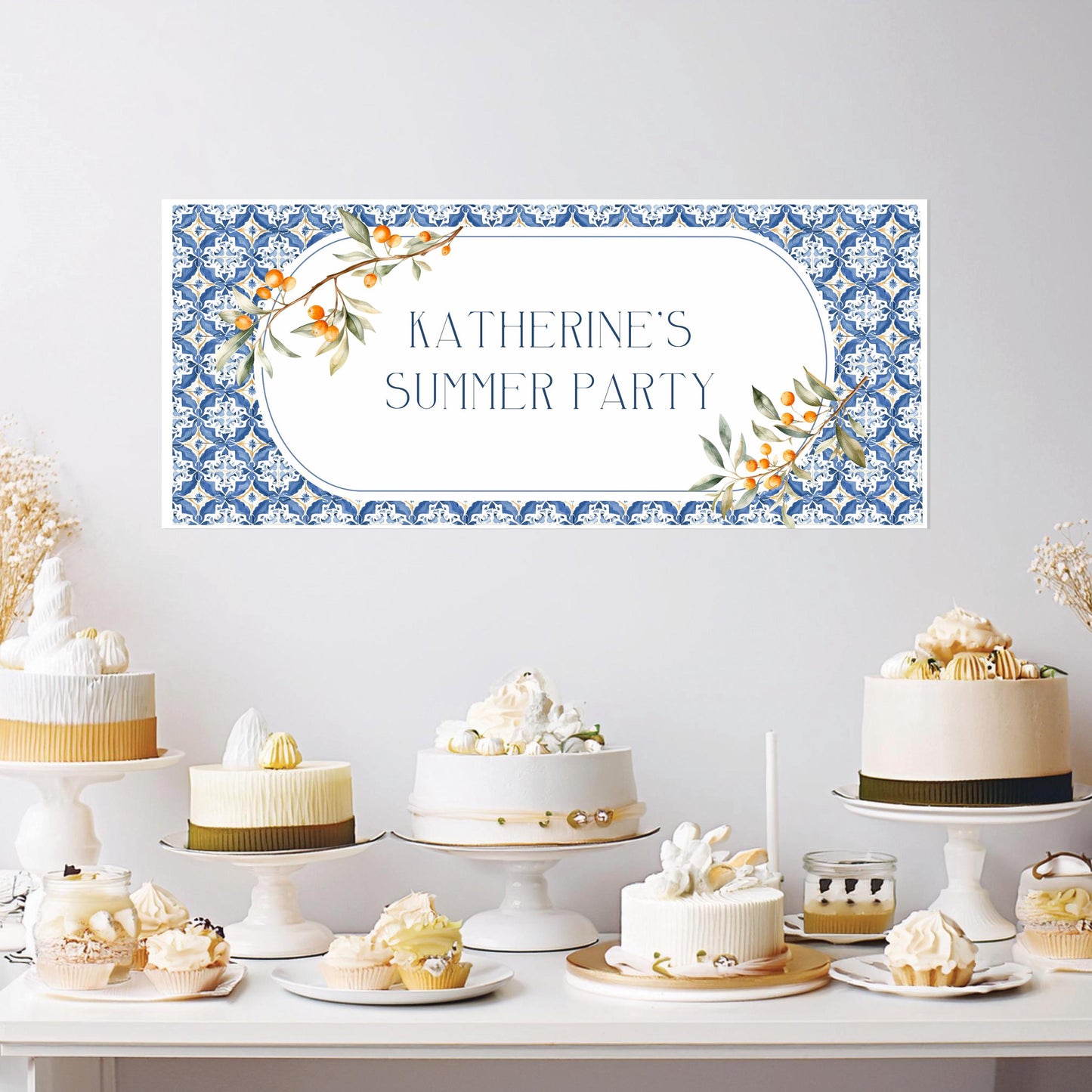 Personalised Mediterranean‑Themed Birthday Banner
