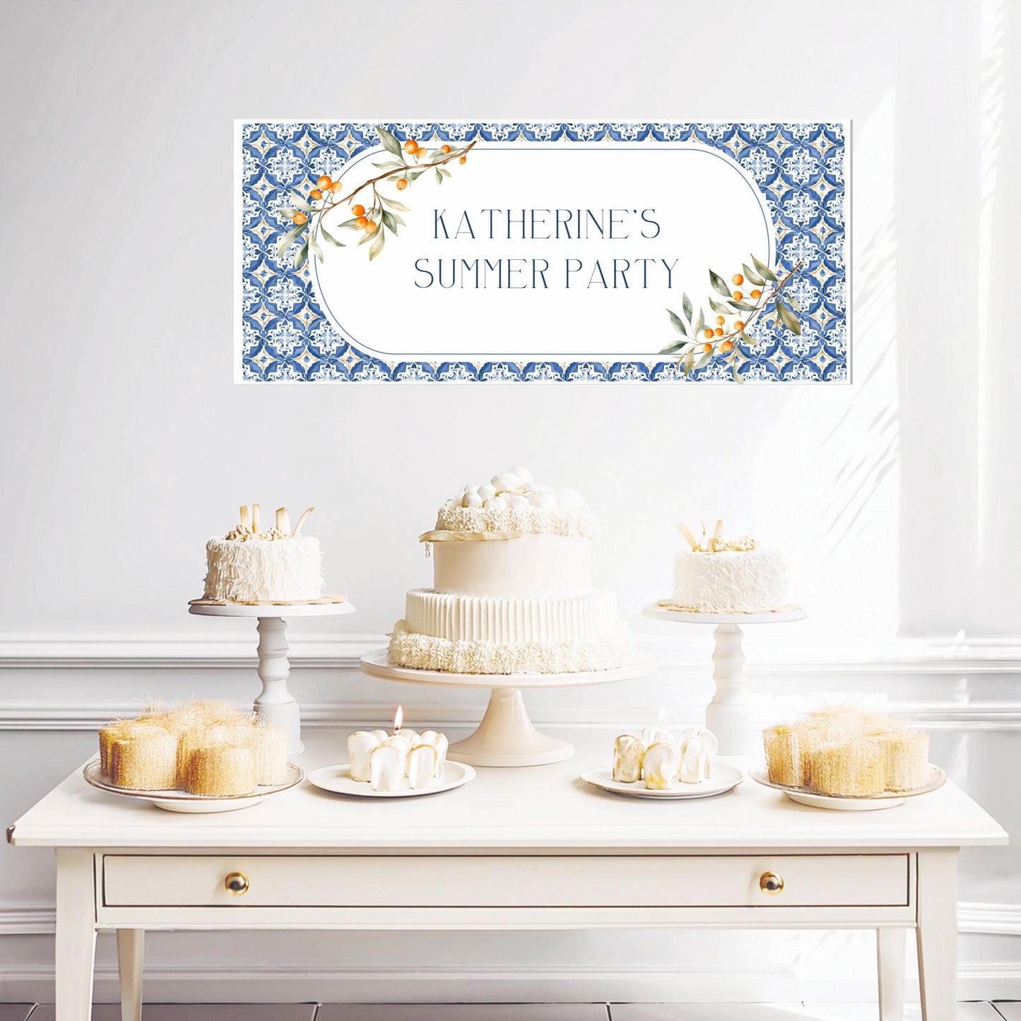 Personalised Mediterranean‑Themed Birthday Banner