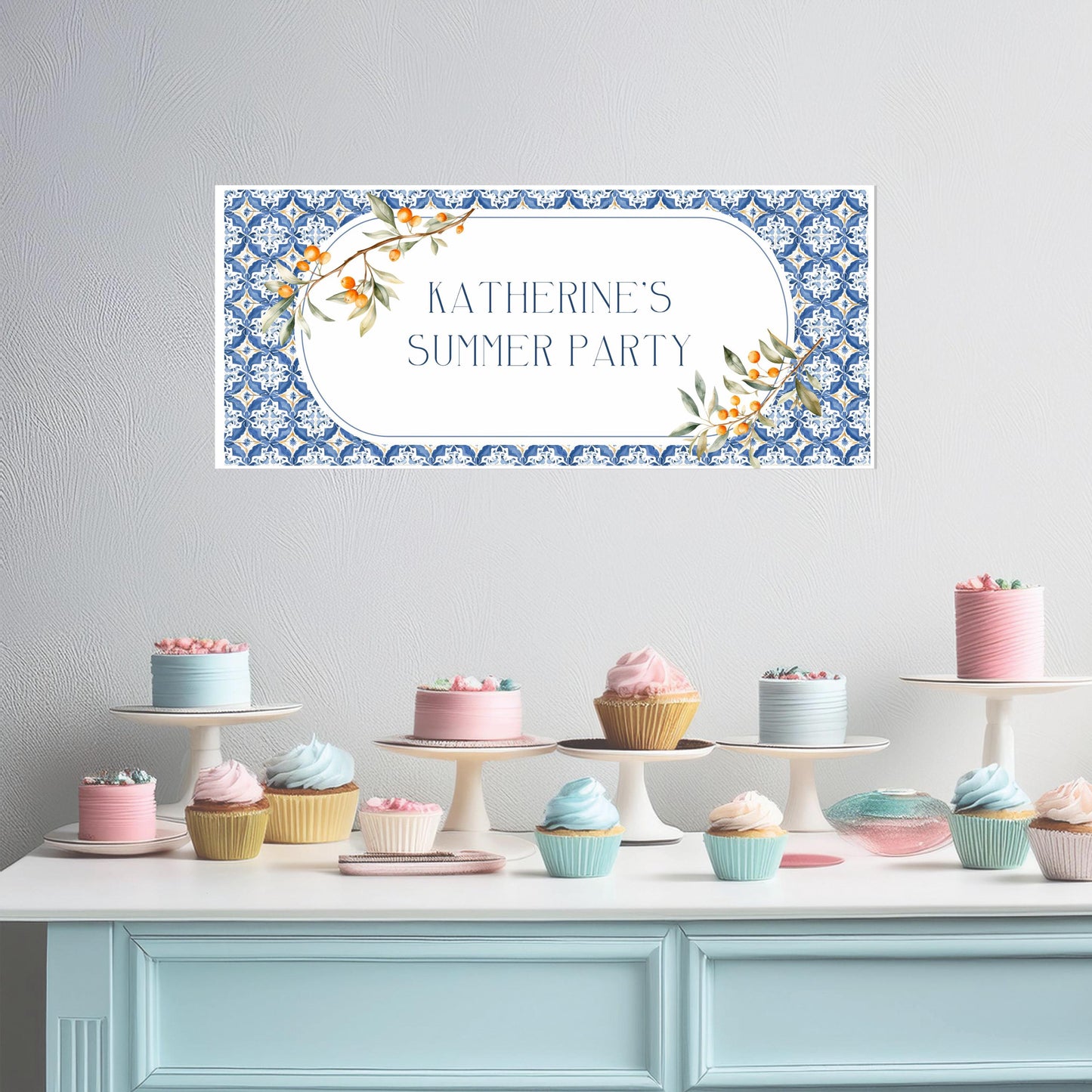 Personalised Mediterranean‑Themed Birthday Banner
