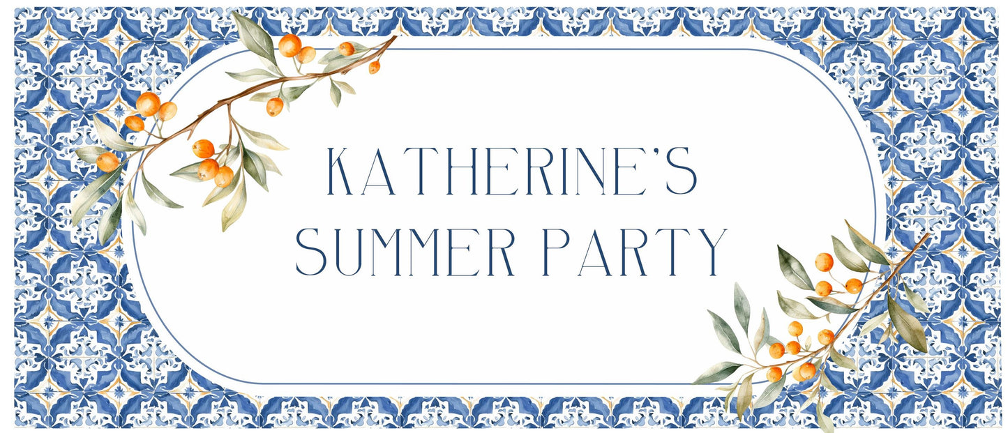 Personalised Mediterranean‑Themed Birthday Banner