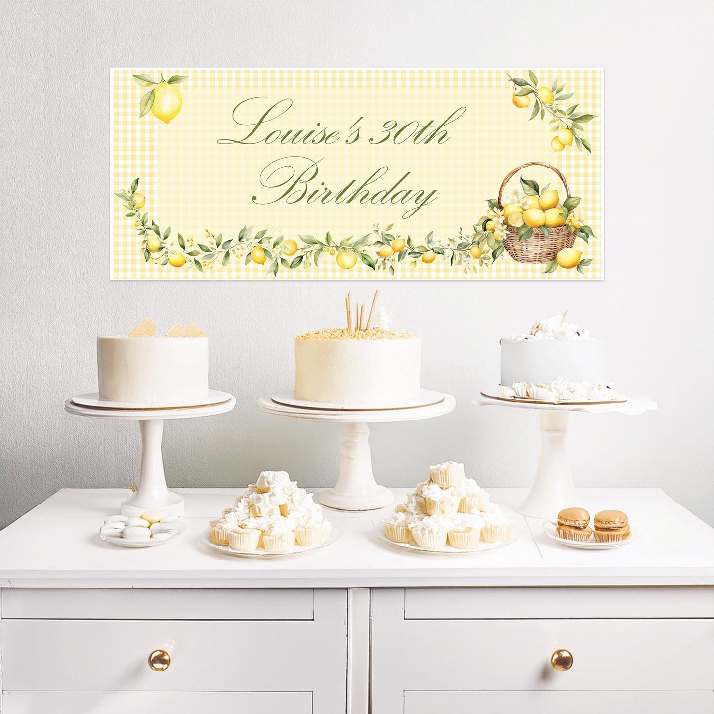 Personalised Lemon Birthday Banner – Italian Theme Party Décor