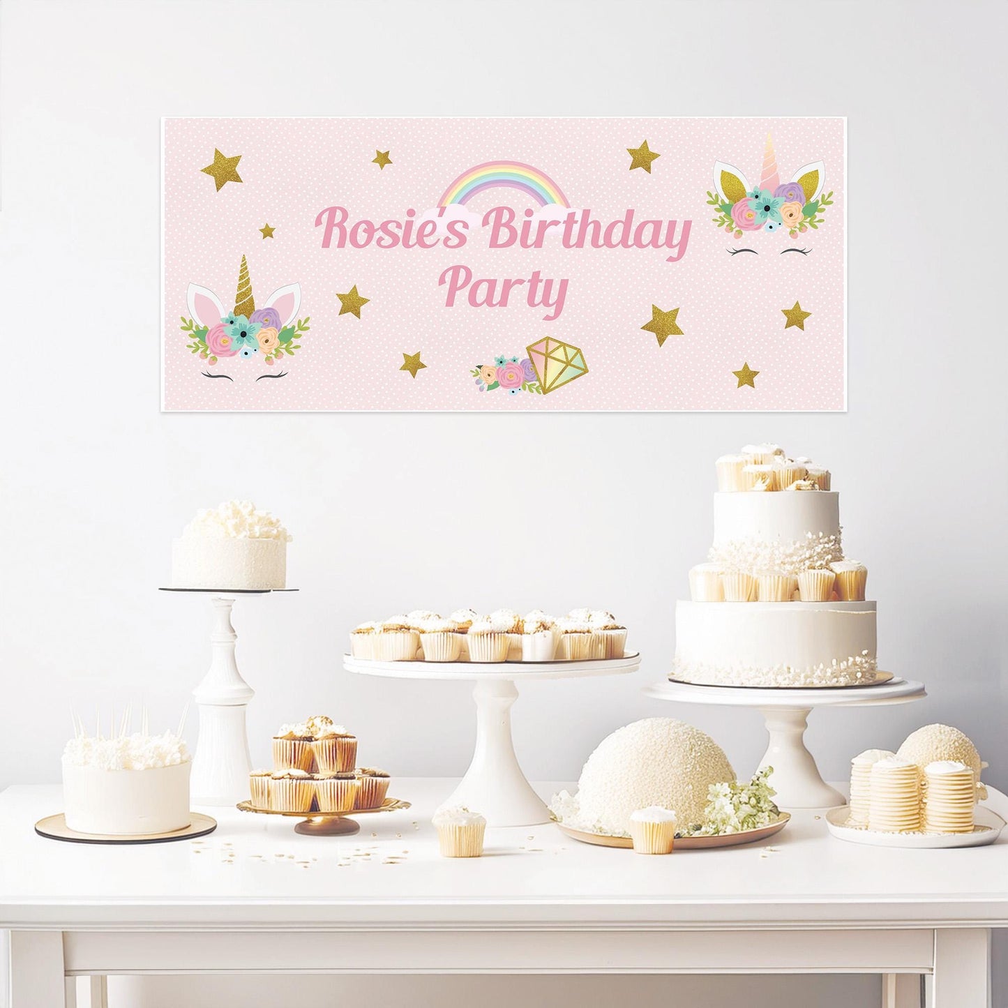 Personalised Unicorn Birthday Banner