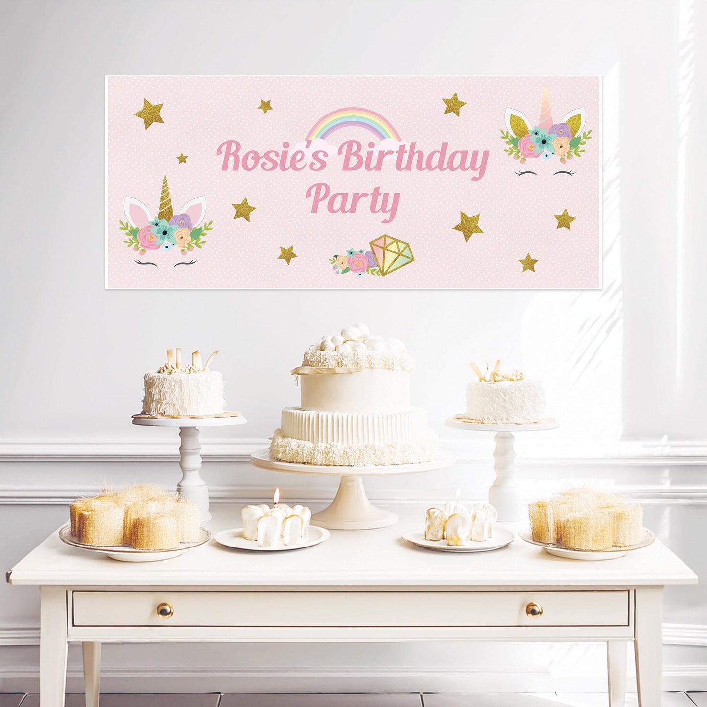 Personalised Unicorn Birthday Banner