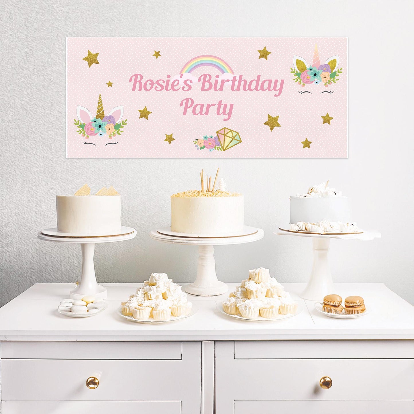 Personalised Unicorn Birthday Banner
