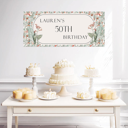 Personalised Tropical Birthday Banner – Party Décor