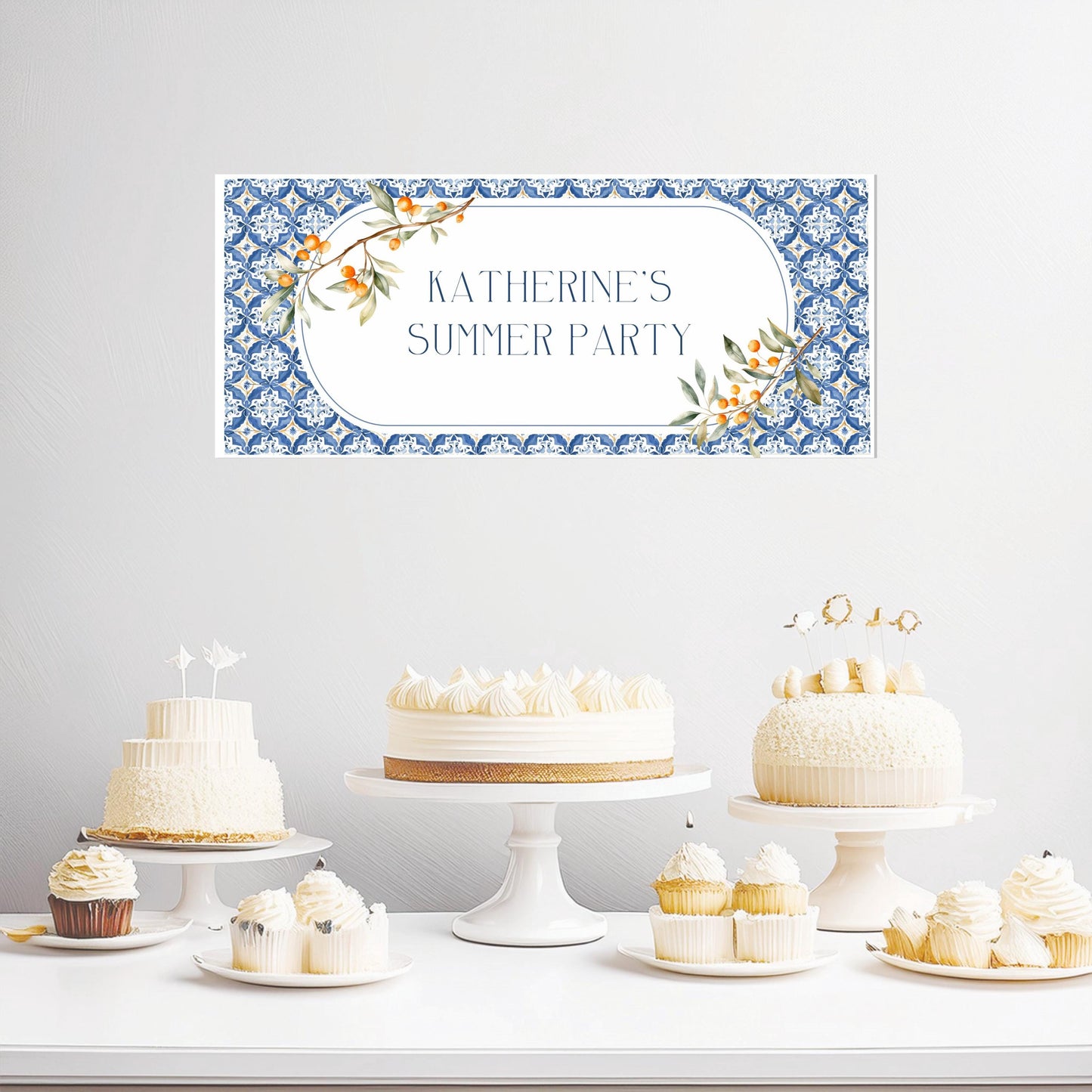 Personalised Mediterranean‑Themed Birthday Banner