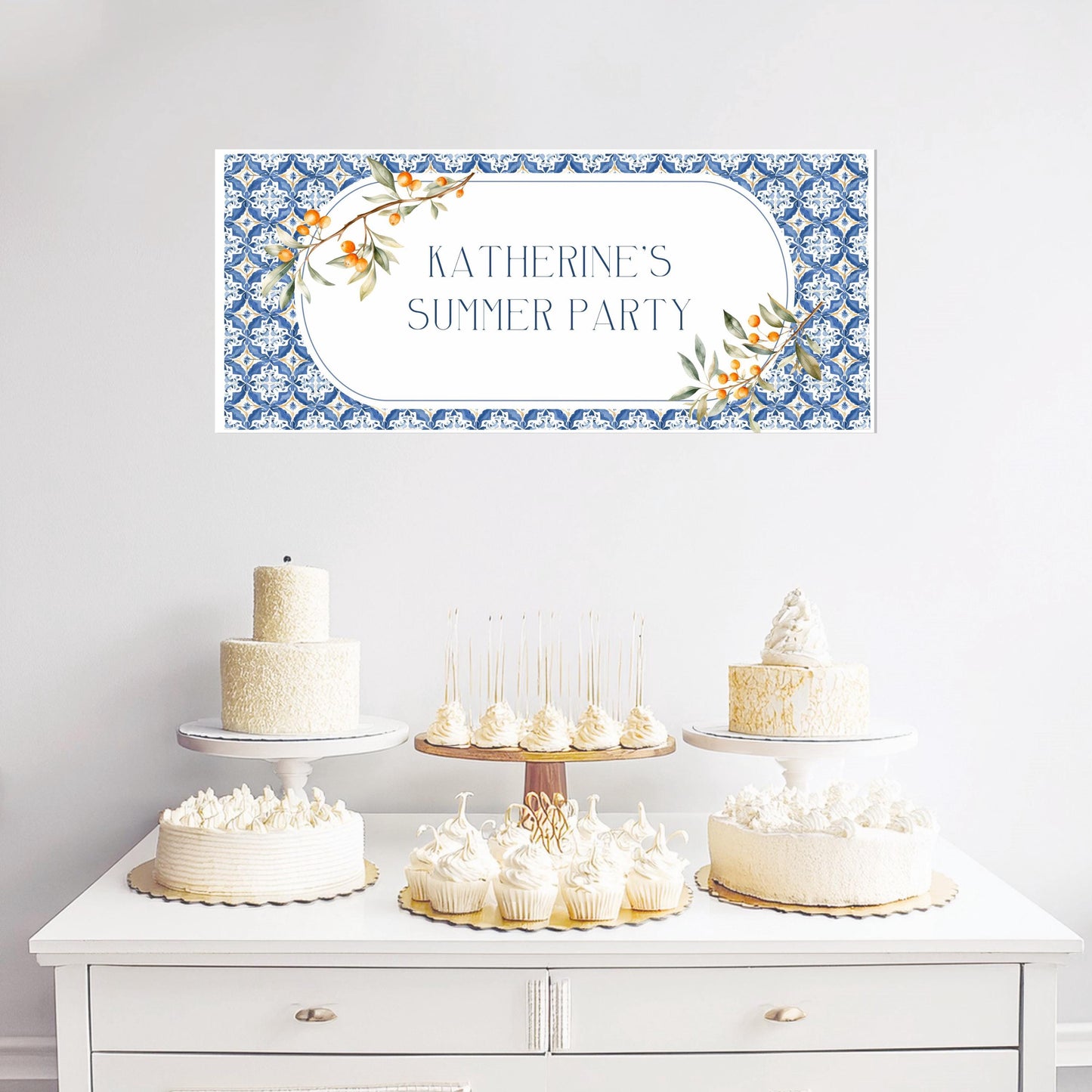 Personalised Mediterranean‑Themed Birthday Banner
