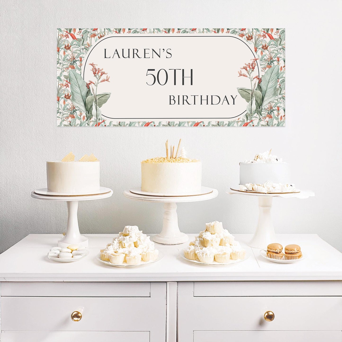 Personalised Tropical Birthday Banner – Party Décor