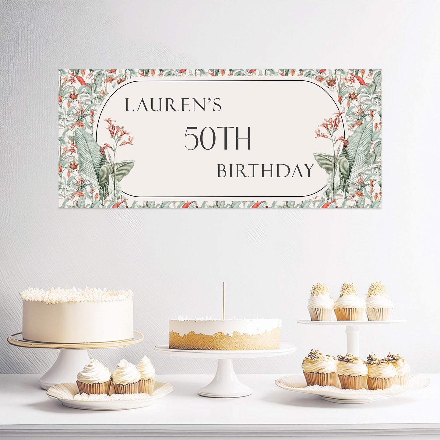 Personalised Tropical Birthday Banner – Party Décor