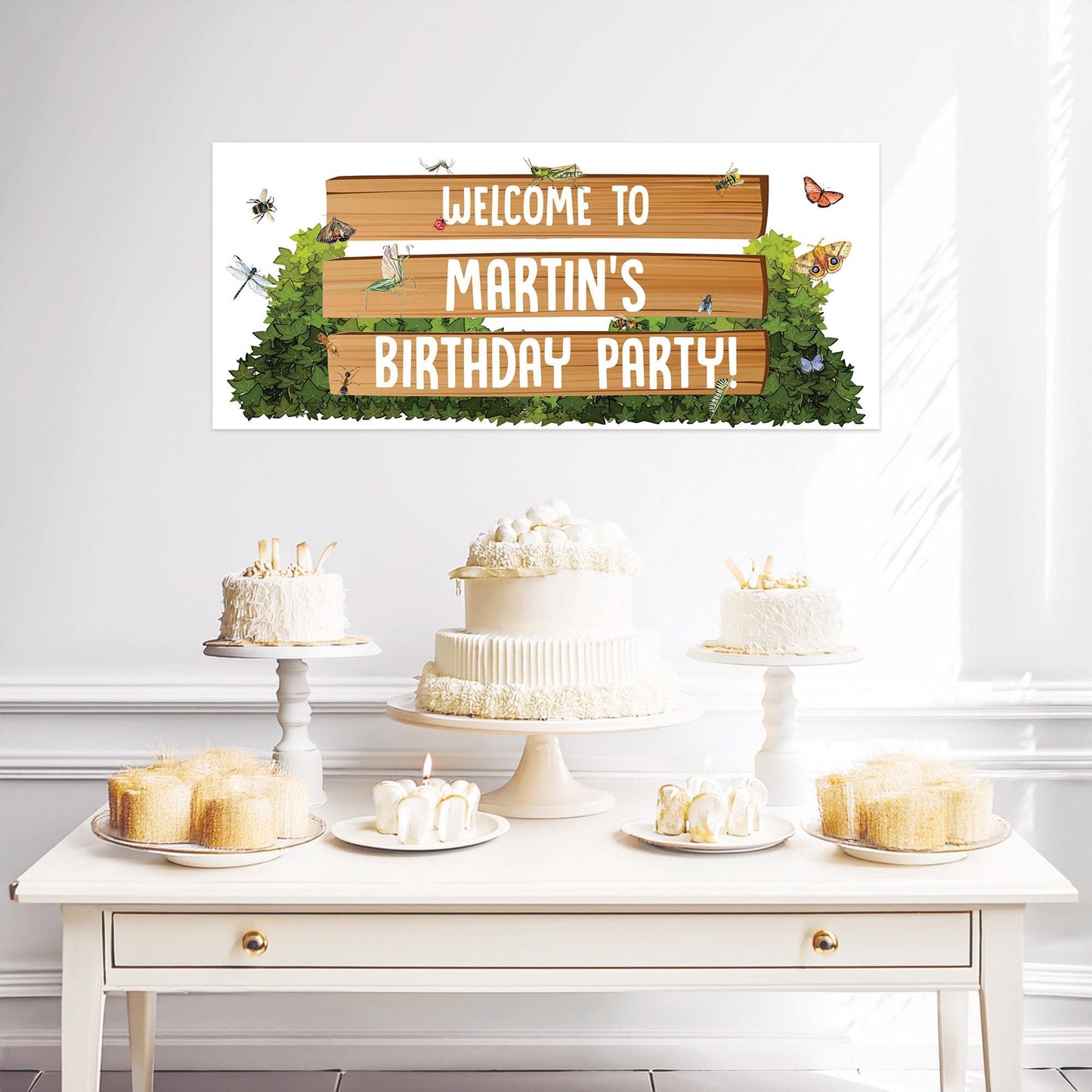 Personalised Nature Party Banner – Garden Wildlife Them