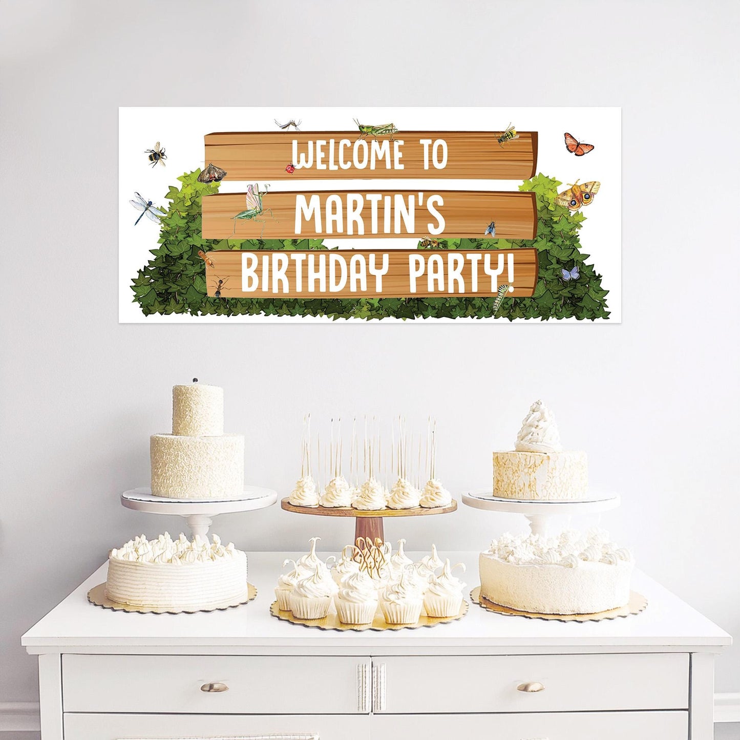 Personalised Nature Party Banner – Garden Wildlife Them