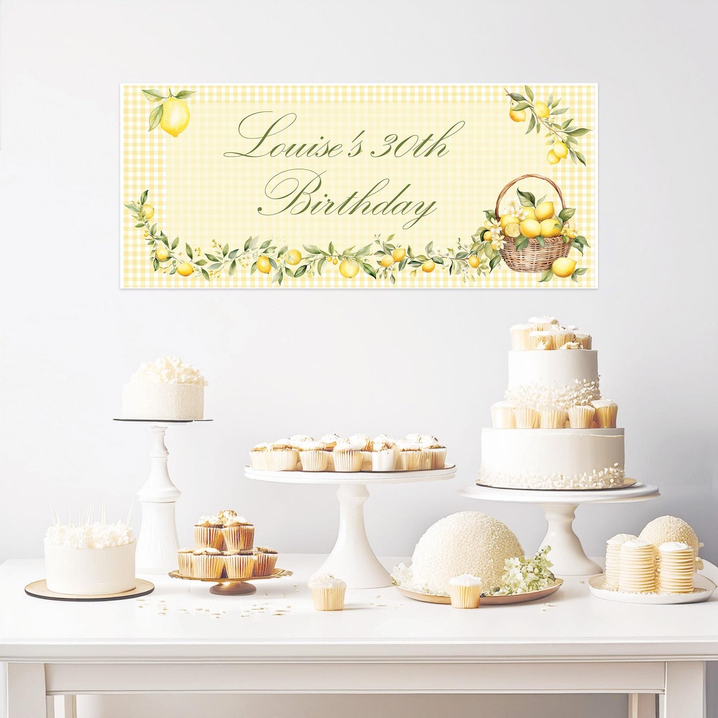 Personalised Lemon Birthday Banner – Italian Theme Party Décor
