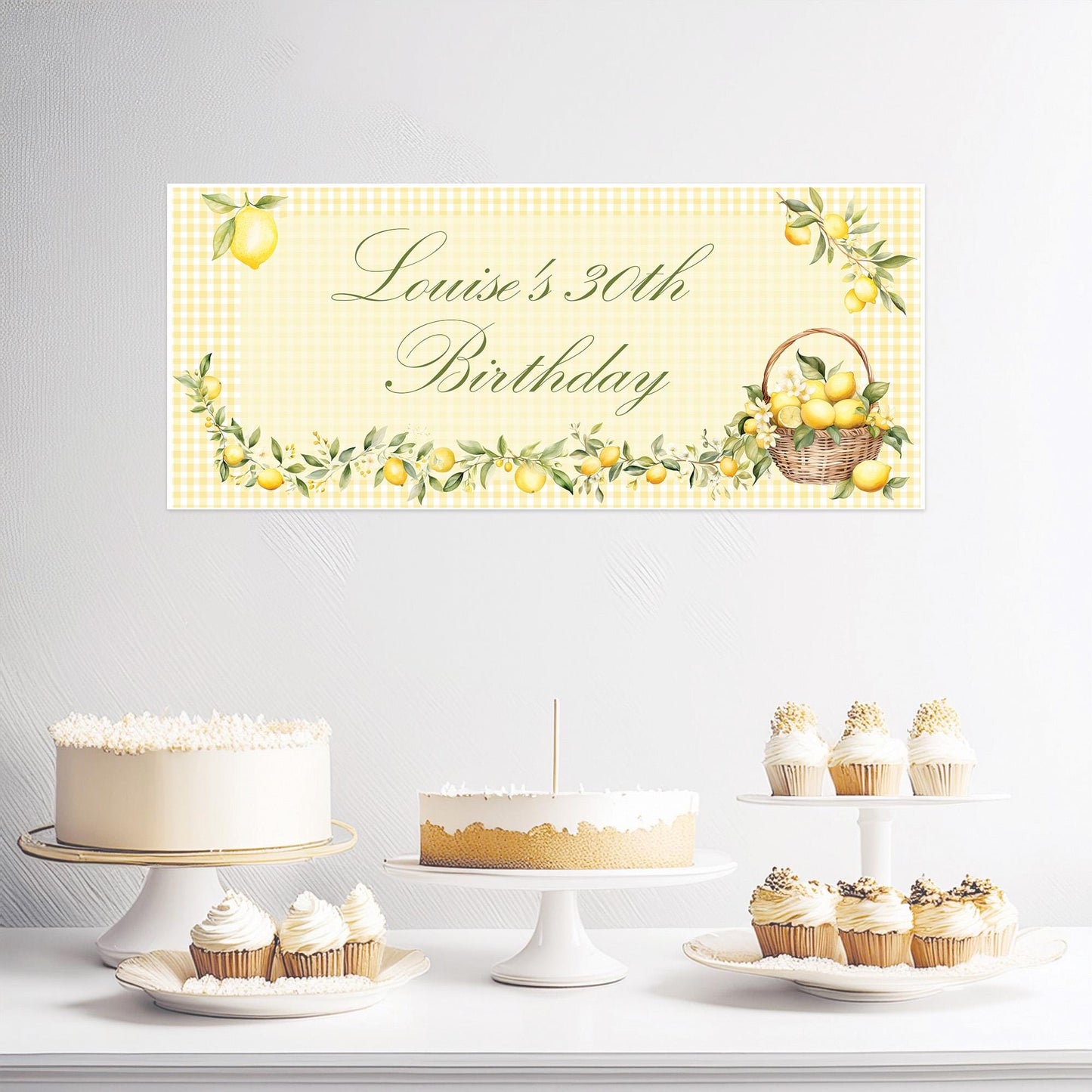 Personalised Lemon Birthday Banner – Italian Theme Party Décor