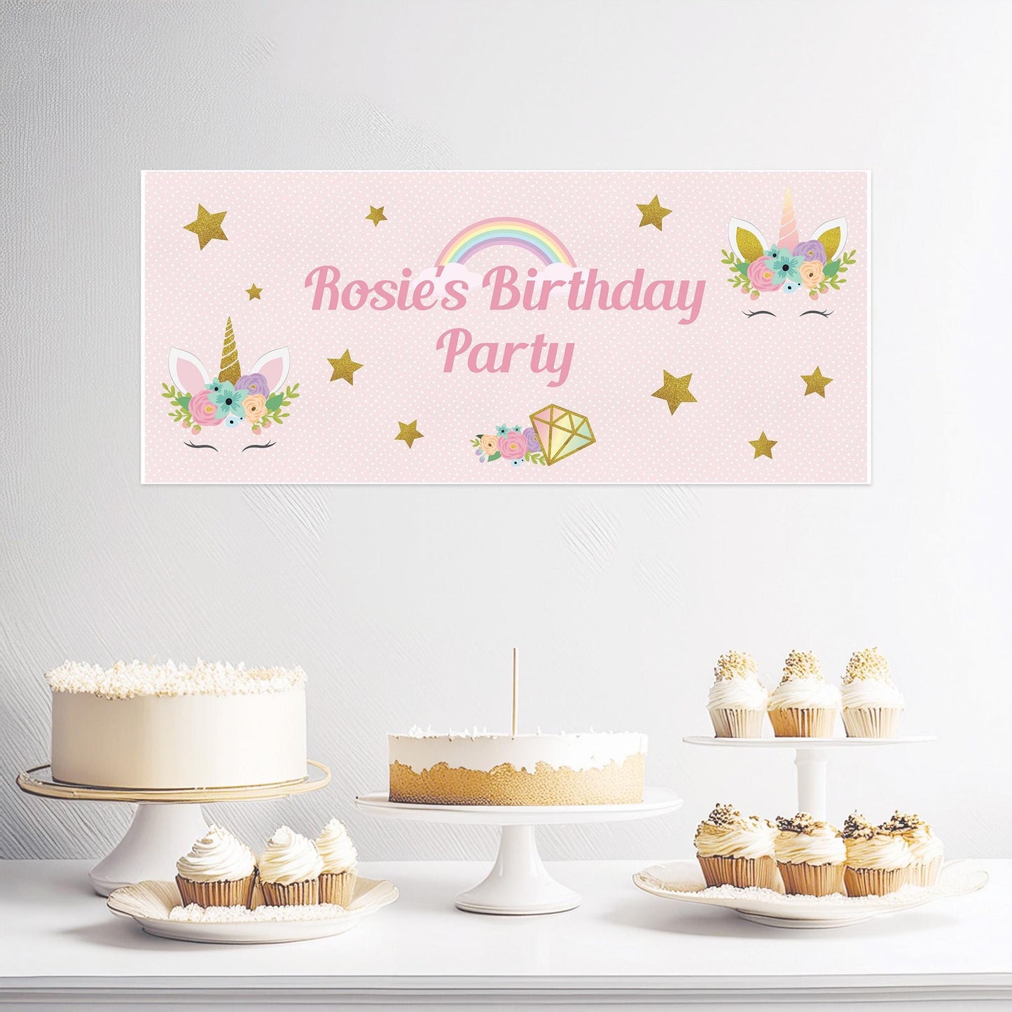 Personalised Unicorn Birthday Banner