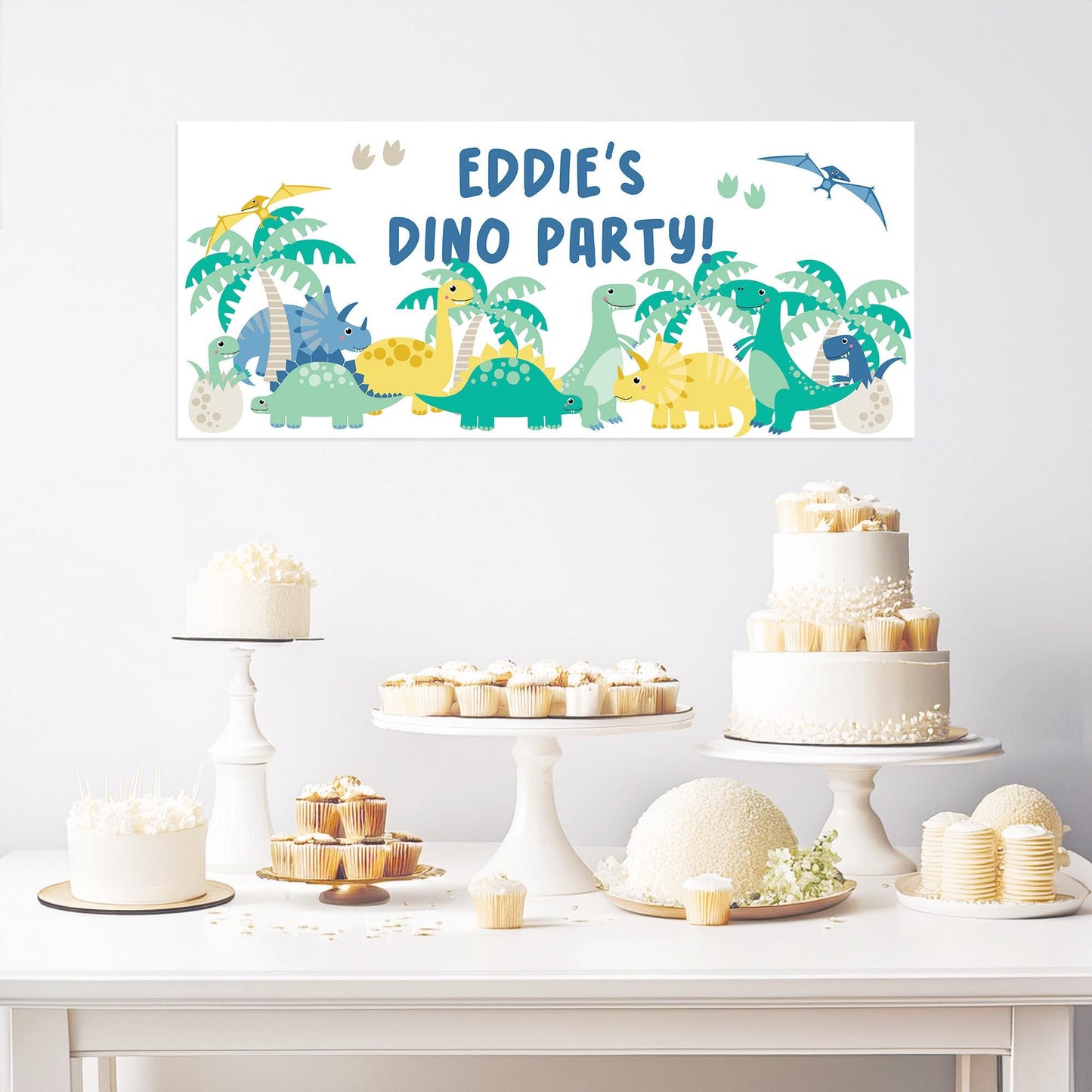 Dinosaur Birthday Banner – Personalised Party Decoration
