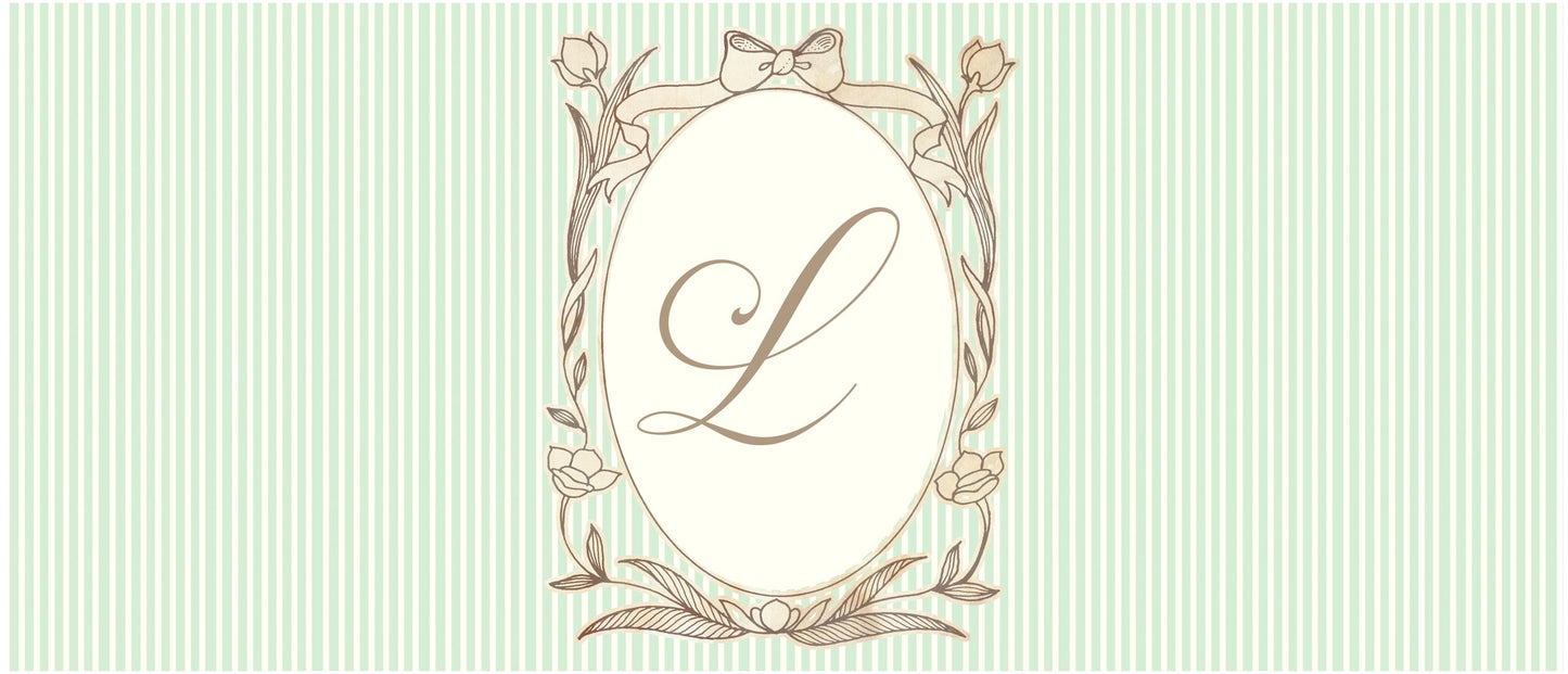 Personalised French-Style Birthday Banner – Soft Green Stripes & Monogram