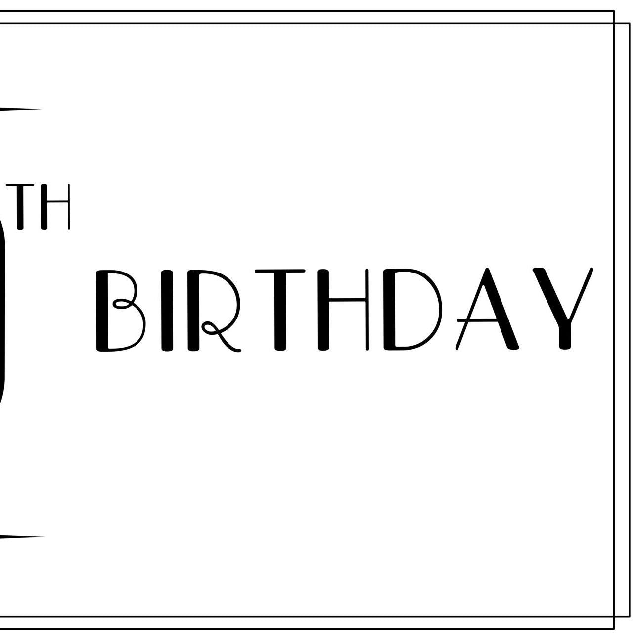 Personalised Black and White Birthday Banner