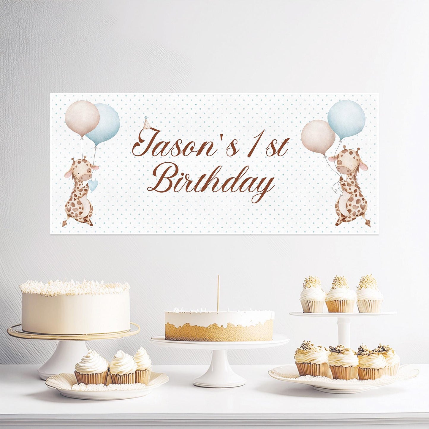 Little Giraffe 1st Birthday Celebration Banner