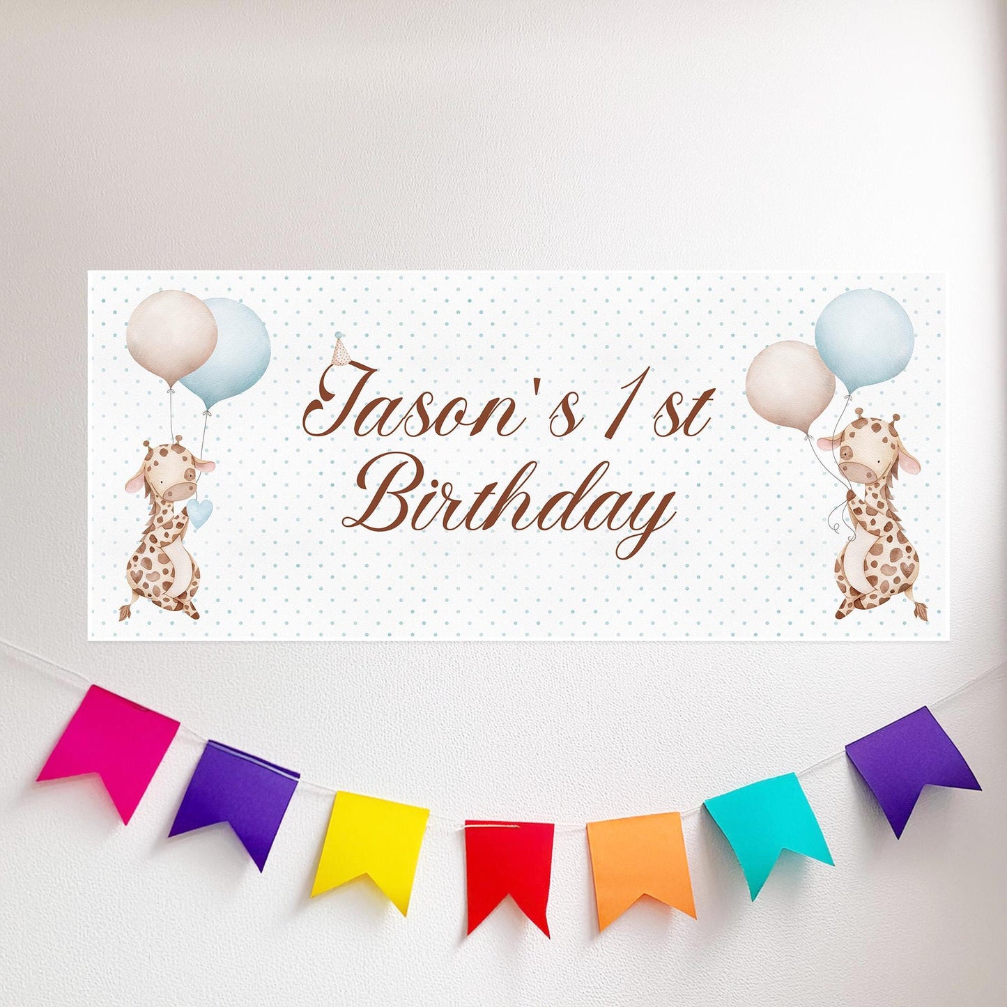 Little Giraffe 1st Birthday Celebration Banner