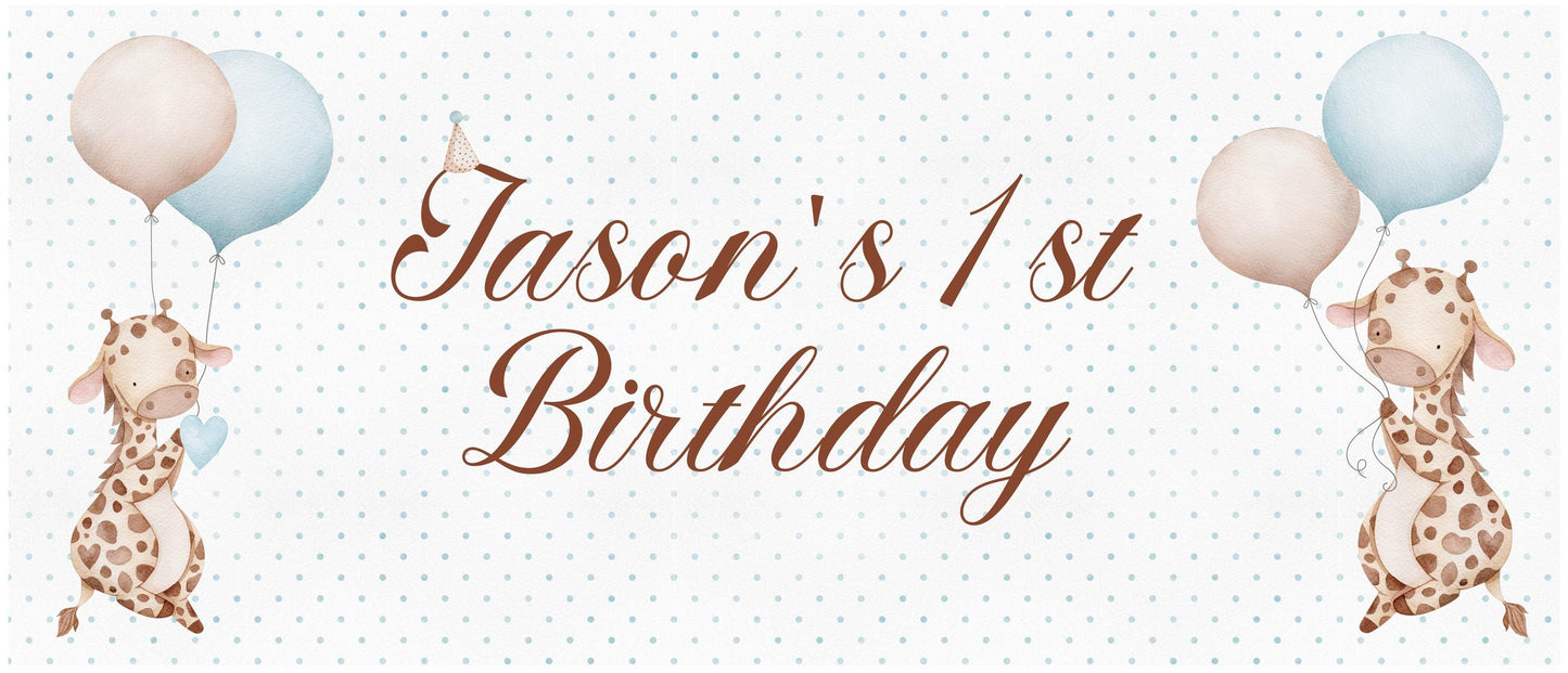 Little Giraffe 1st Birthday Celebration Banner