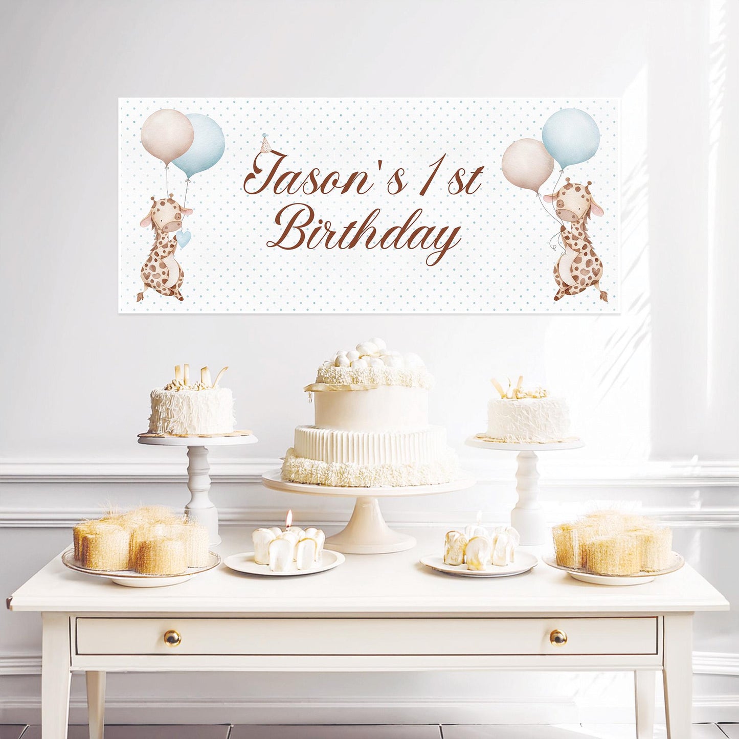 Little Giraffe 1st Birthday Celebration Banner