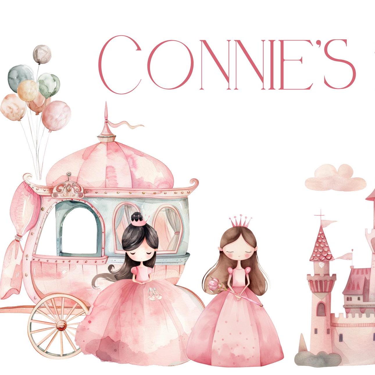 Personalised Princess Birthday Banner – Luxury Satin Paper Party Decoration