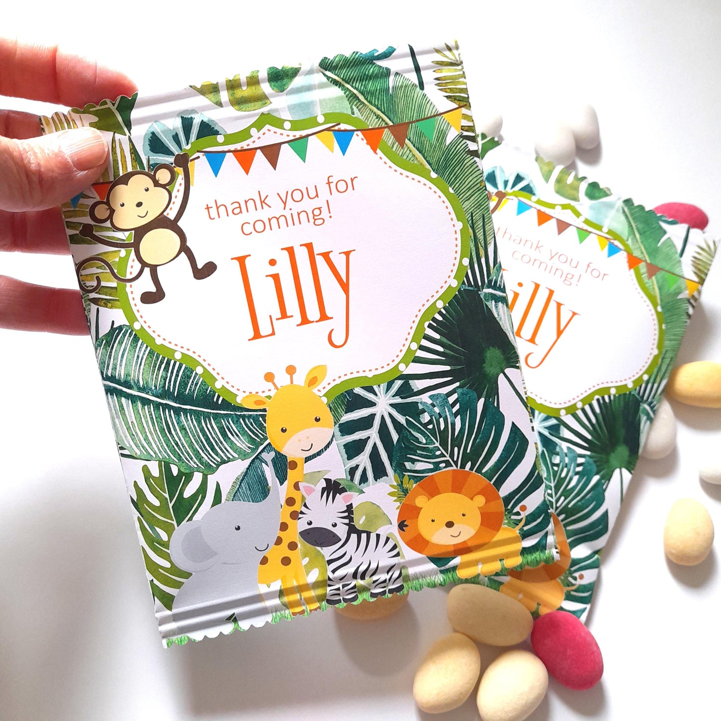 Jungle Safari Birthday Treat Bags – Personalised Party Favours (Set of 10)