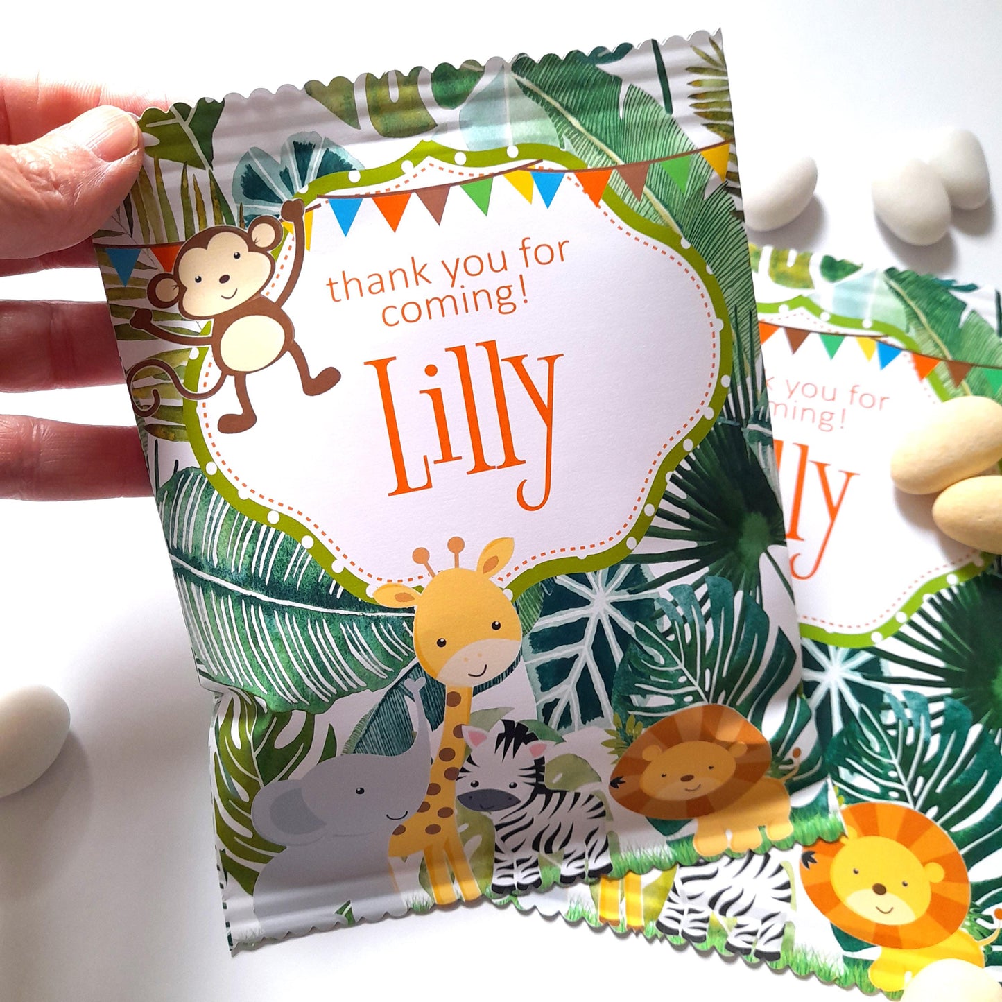 Jungle Safari Birthday Treat Bags – Personalised Party Favours (Set of 10)