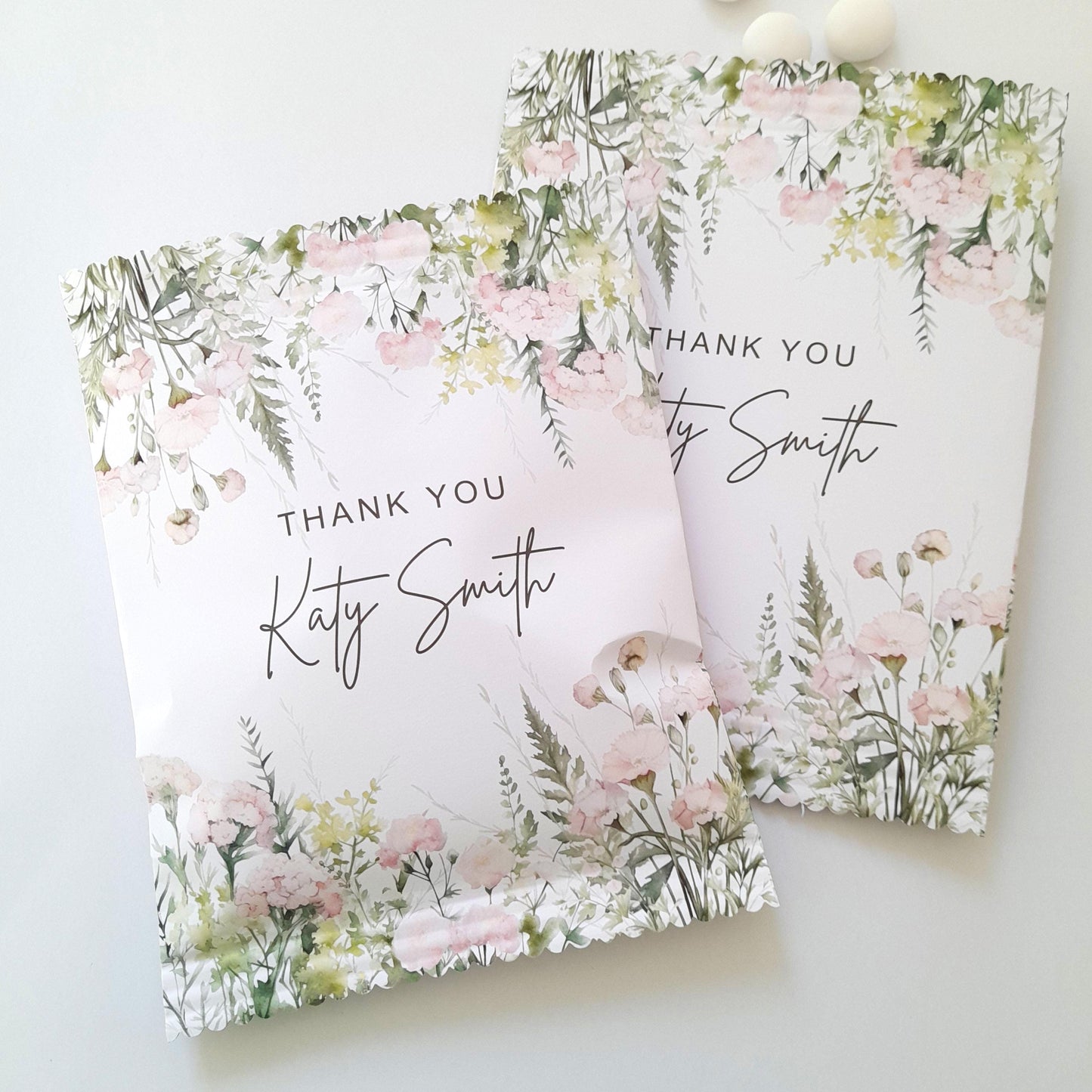 Spring Meadow Personalised Thank You Treat Bags (Set of 10)