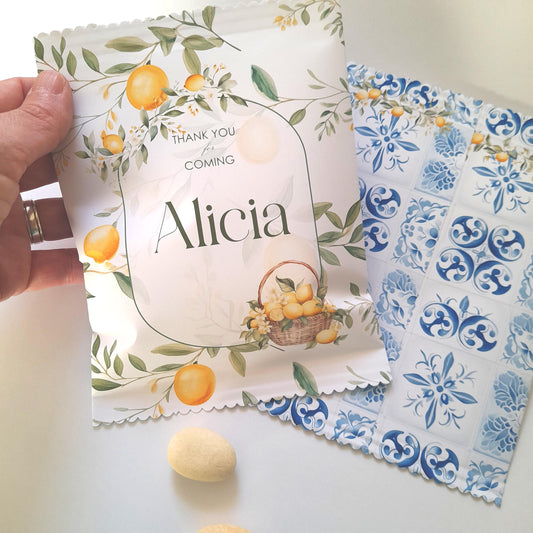 Sunny Lemon Personalised Party Favour Bags (Set of 10)