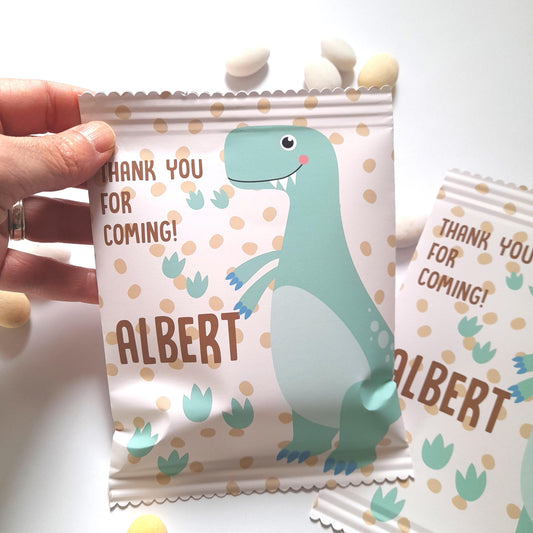 Personalised Dinosaur Party Bags – Custom Birthday Favours (Pack of 10)