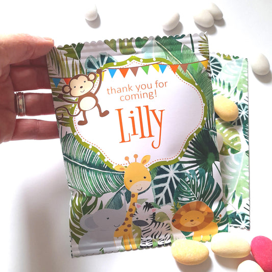 Jungle Safari Birthday Treat Bags – Personalised Party Favours (Set of 10)