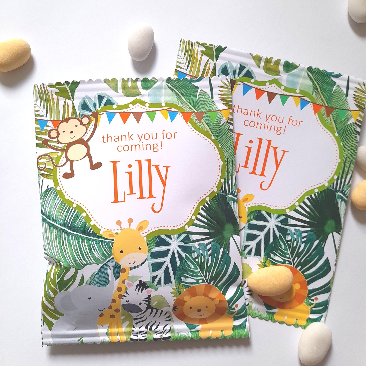 Jungle Safari Birthday Treat Bags – Personalised Party Favours (Set of 10)