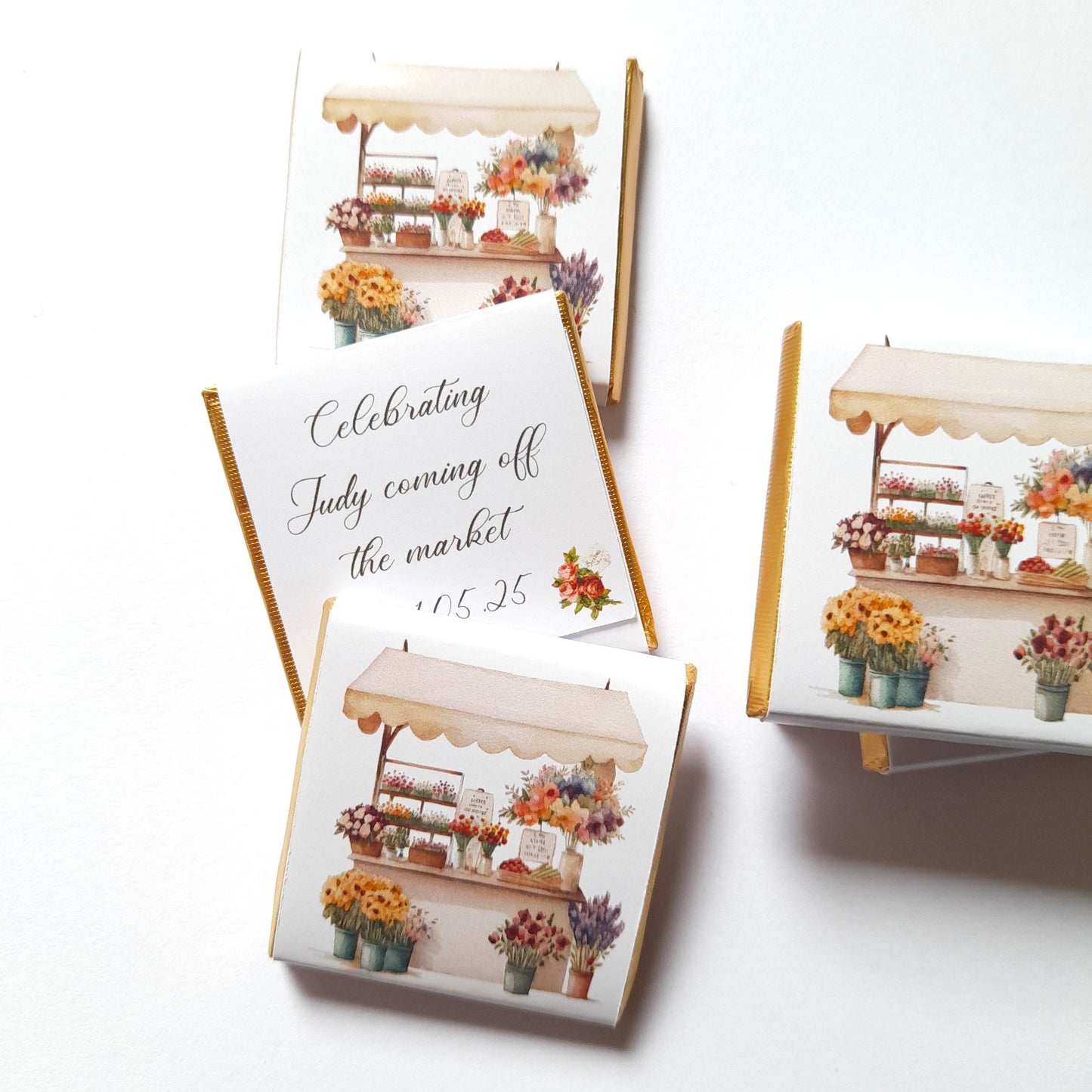 Flower Market Personalised Chocolate Favours (Pack of 25)