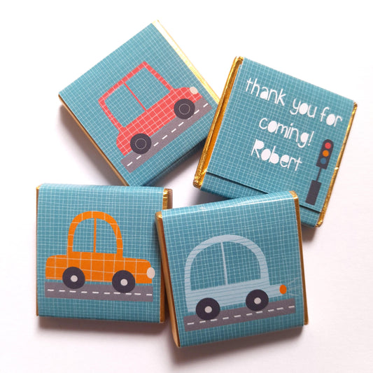 Cars Themed Party Favours – Personalised Birthday Chocolates (Pack of 25)