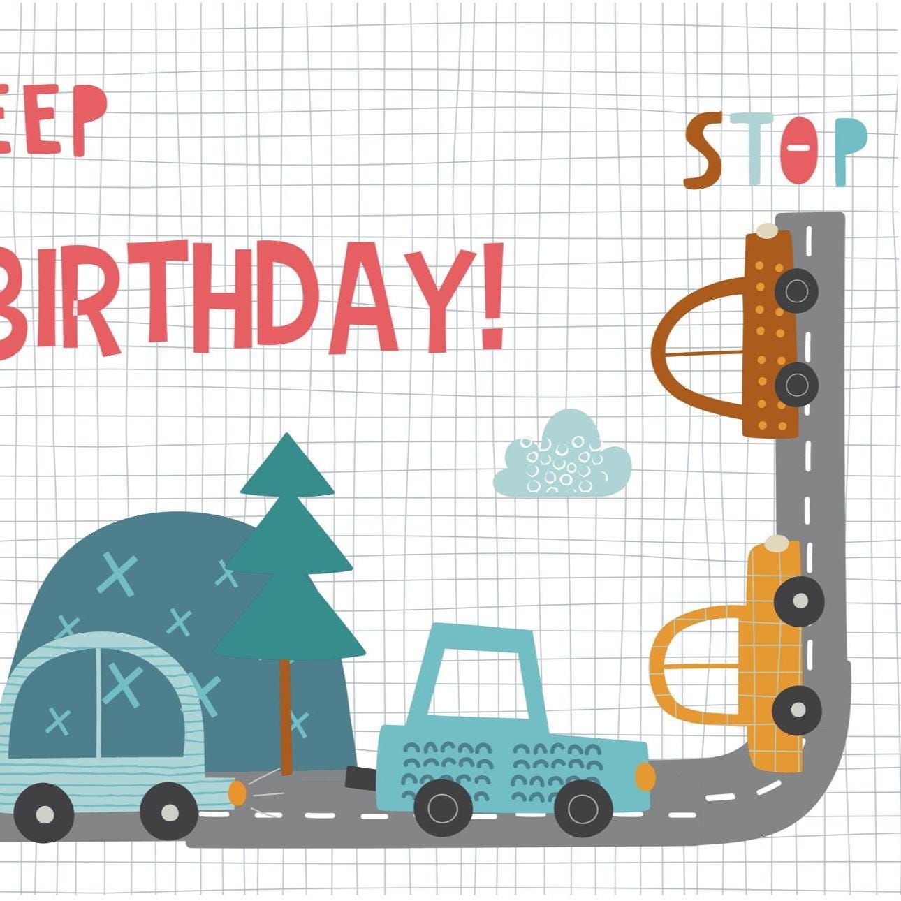 Vibrant Personalised Car-Themed Birthday Banner