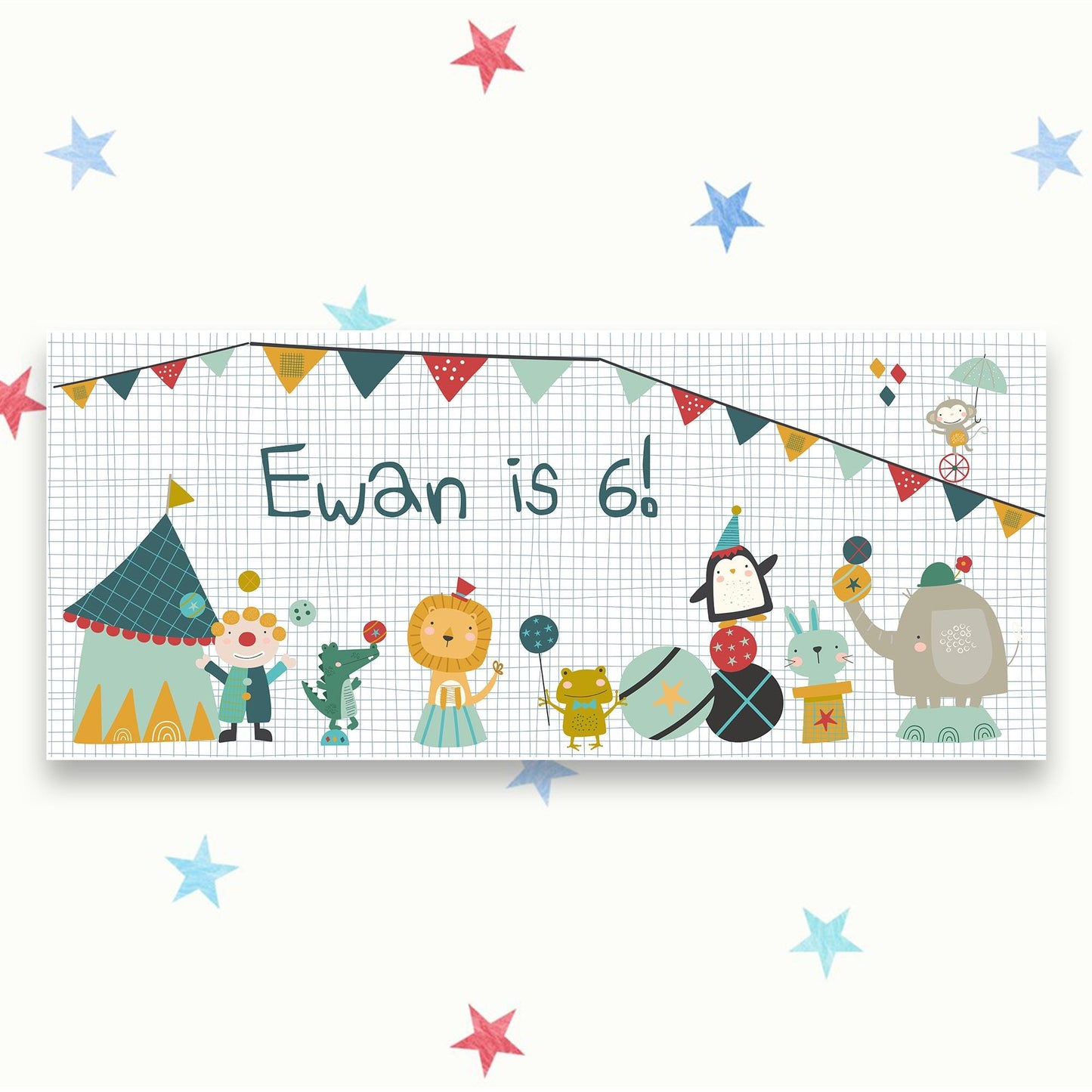 Personalised Circus Birthday Banner – Party Wall Décor