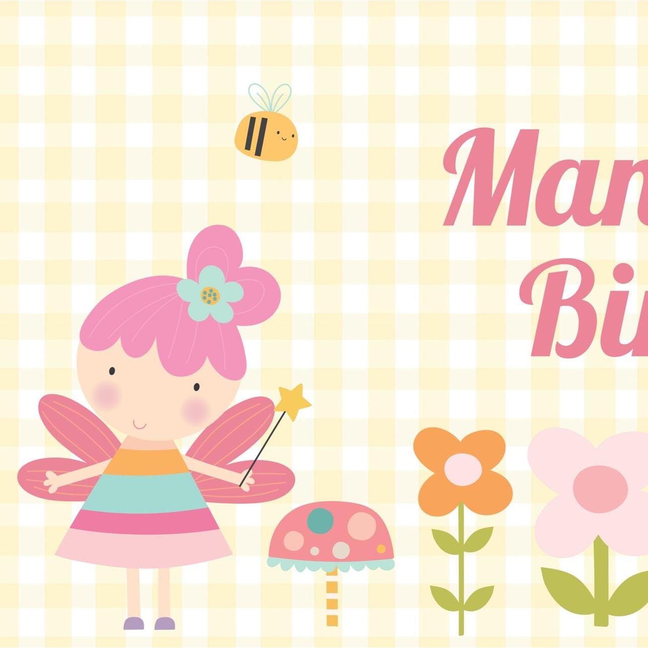 Flower Fairy Birthday Banner – Personalised Party Décor